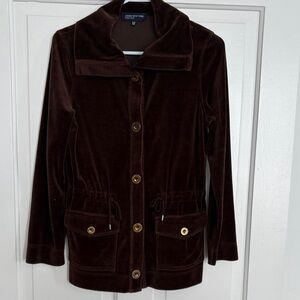 Vintage‎ Jones New York Chocolate Velvet Utility Jacket size S
